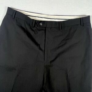 Ralph Lauren Total Comfort 100% Wool Flat Front Black Dress Pants 40x32